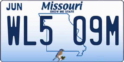 MO license plate WL5O9M