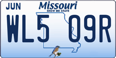 MO license plate WL5O9R