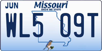 MO license plate WL5O9T