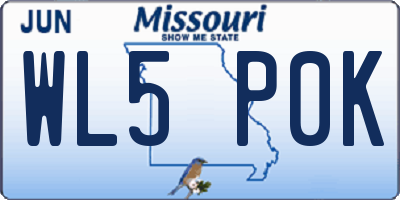MO license plate WL5P0K