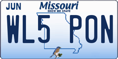 MO license plate WL5P0N