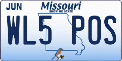 MO license plate WL5P0S