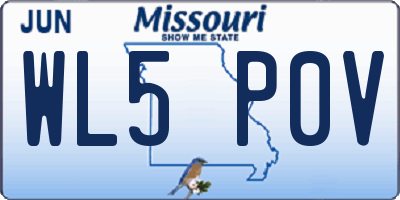 MO license plate WL5P0V