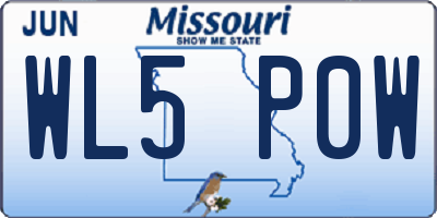 MO license plate WL5P0W