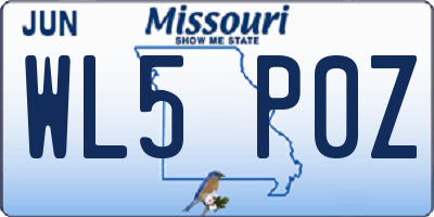 MO license plate WL5P0Z