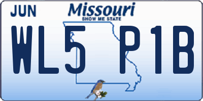 MO license plate WL5P1B