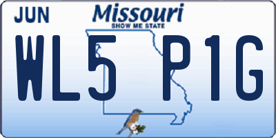 MO license plate WL5P1G