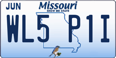 MO license plate WL5P1I