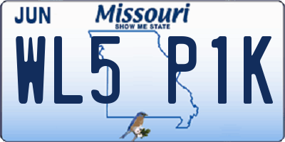 MO license plate WL5P1K