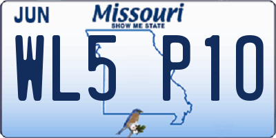 MO license plate WL5P1O