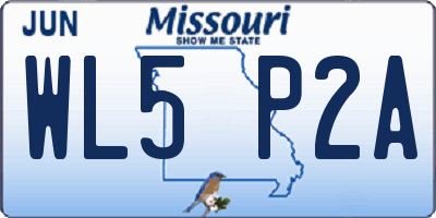MO license plate WL5P2A
