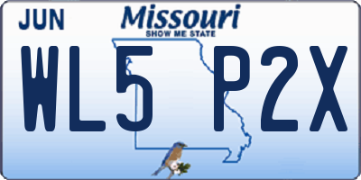 MO license plate WL5P2X