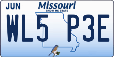 MO license plate WL5P3E