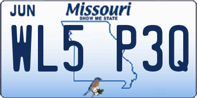 MO license plate WL5P3Q