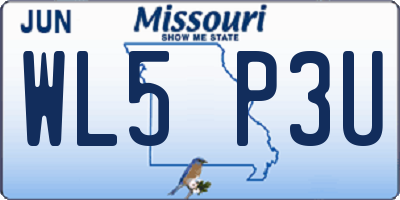 MO license plate WL5P3U