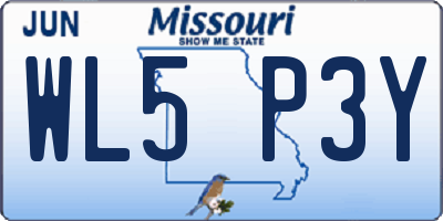 MO license plate WL5P3Y