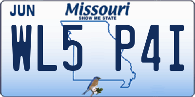 MO license plate WL5P4I