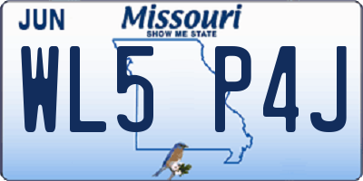 MO license plate WL5P4J