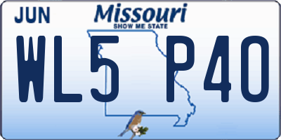 MO license plate WL5P4O