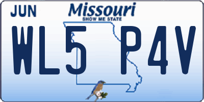 MO license plate WL5P4V
