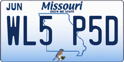 MO license plate WL5P5D