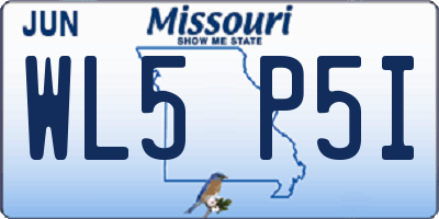 MO license plate WL5P5I