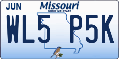 MO license plate WL5P5K