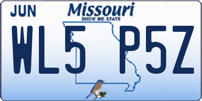 MO license plate WL5P5Z