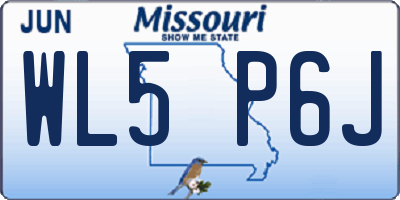 MO license plate WL5P6J