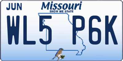 MO license plate WL5P6K
