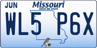 MO license plate WL5P6X