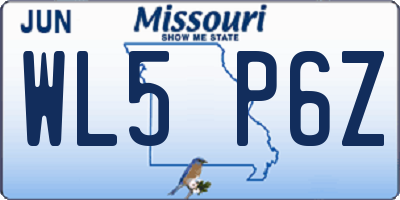 MO license plate WL5P6Z