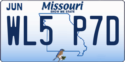 MO license plate WL5P7D