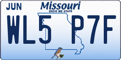 MO license plate WL5P7F