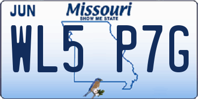MO license plate WL5P7G