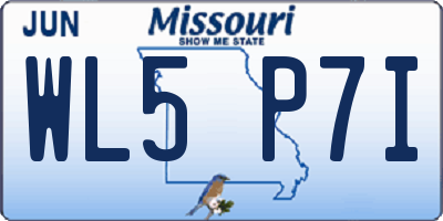 MO license plate WL5P7I