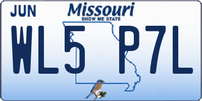 MO license plate WL5P7L