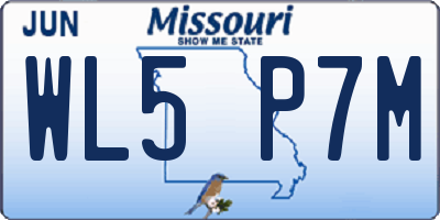 MO license plate WL5P7M