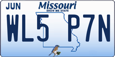 MO license plate WL5P7N