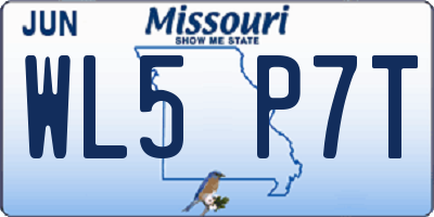 MO license plate WL5P7T
