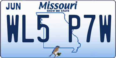 MO license plate WL5P7W
