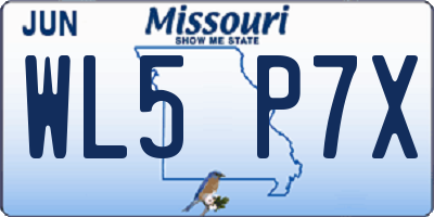 MO license plate WL5P7X