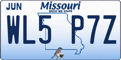 MO license plate WL5P7Z