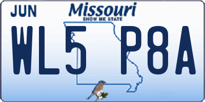 MO license plate WL5P8A