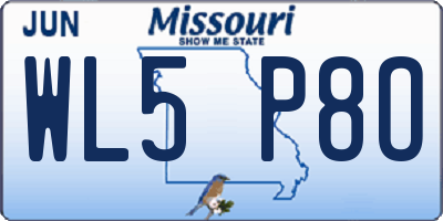 MO license plate WL5P8O