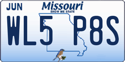 MO license plate WL5P8S