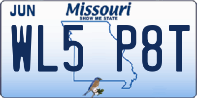 MO license plate WL5P8T