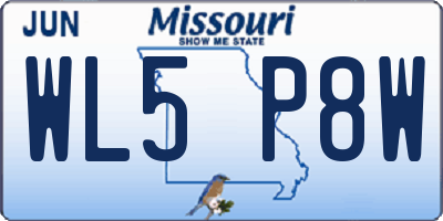 MO license plate WL5P8W