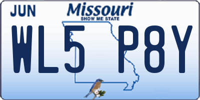 MO license plate WL5P8Y