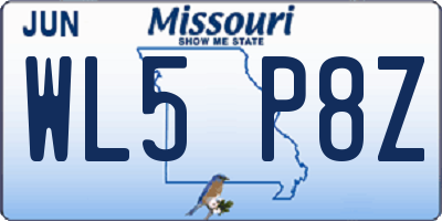 MO license plate WL5P8Z
